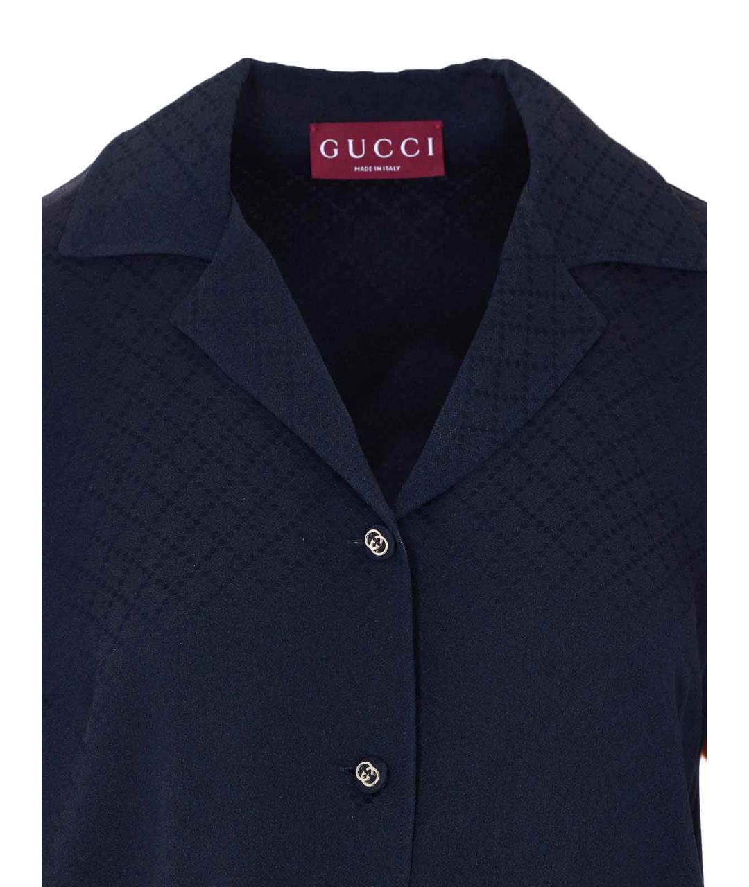 GUCCI Синяя вискозная рубашка, фото 4