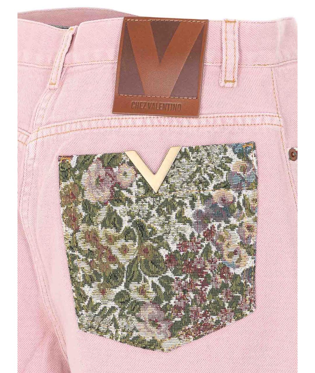 VALENTINO Розовые хлопковые шорты, фото 3