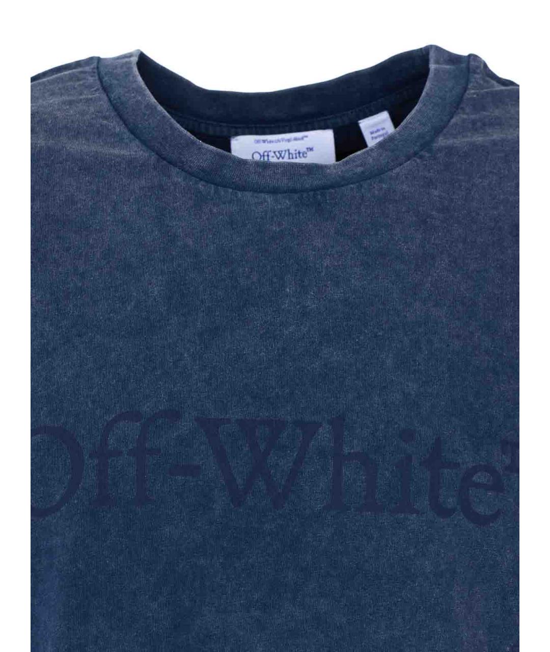 OFF-WHITE Синяя хлопковая майка, фото 4