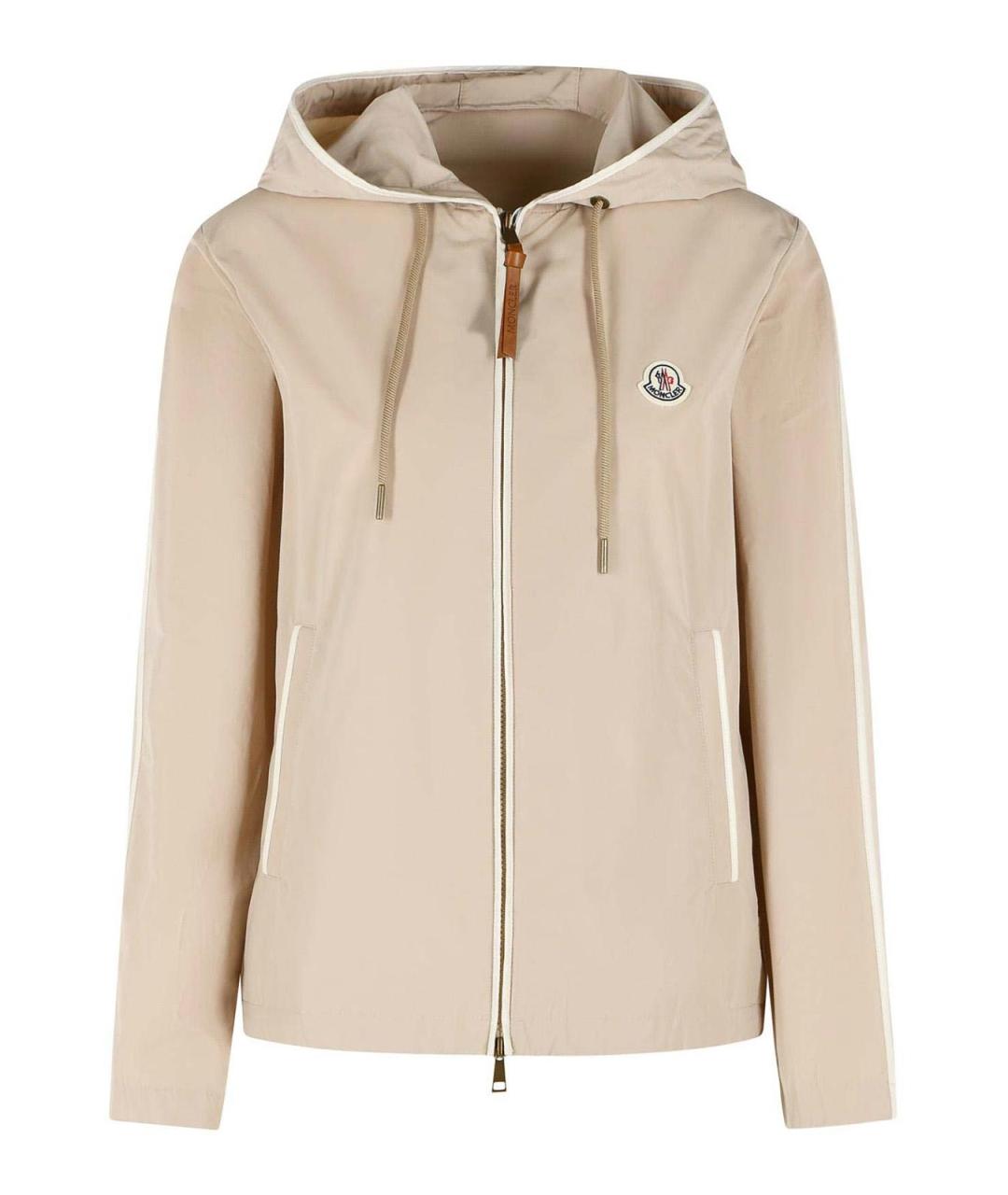 MONCLER Бежевая полиэстеровая куртка, фото 1
