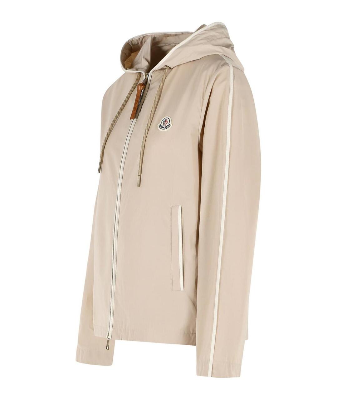 MONCLER Бежевая полиэстеровая куртка, фото 3