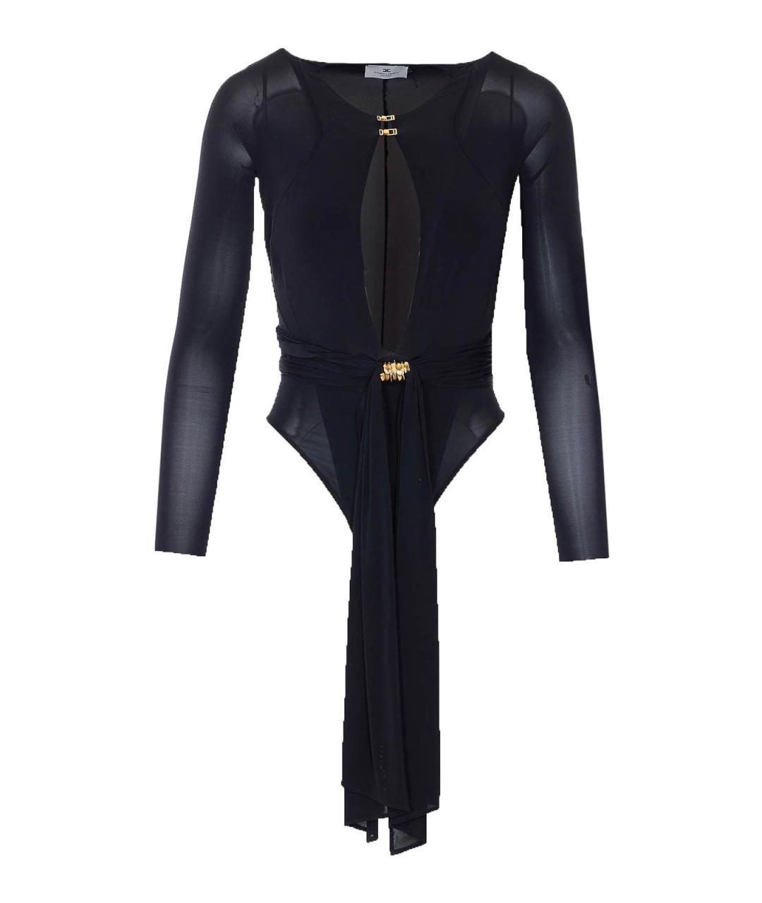 ELISABETTA FRANCHI Черное вискозное боди, фото 1