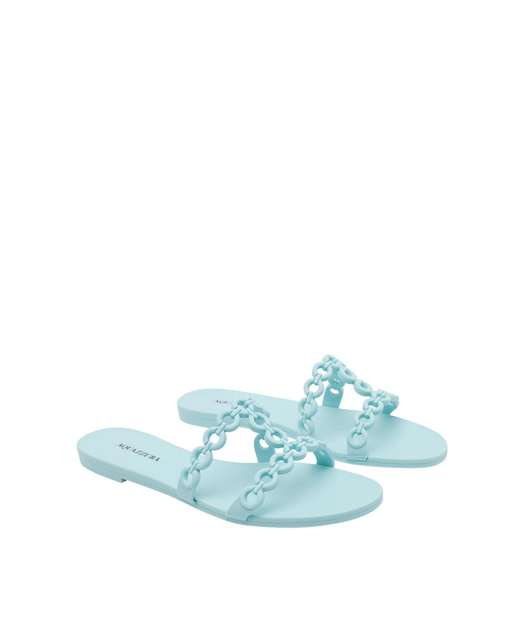 AQUAZZURA Голубые резиновые сандалии, фото 2