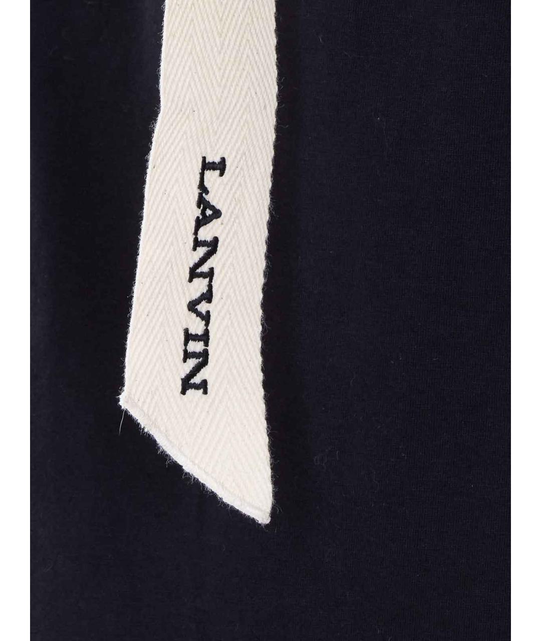 LANVIN Черная хлопковая футболка, фото 3