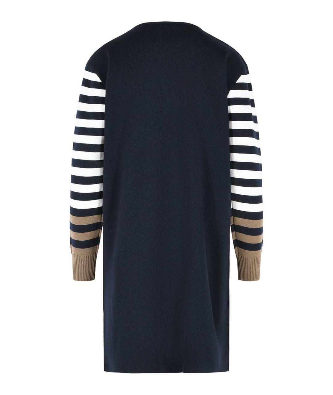 MAX MARA Синее шерстяное повседневное платье, фото 2