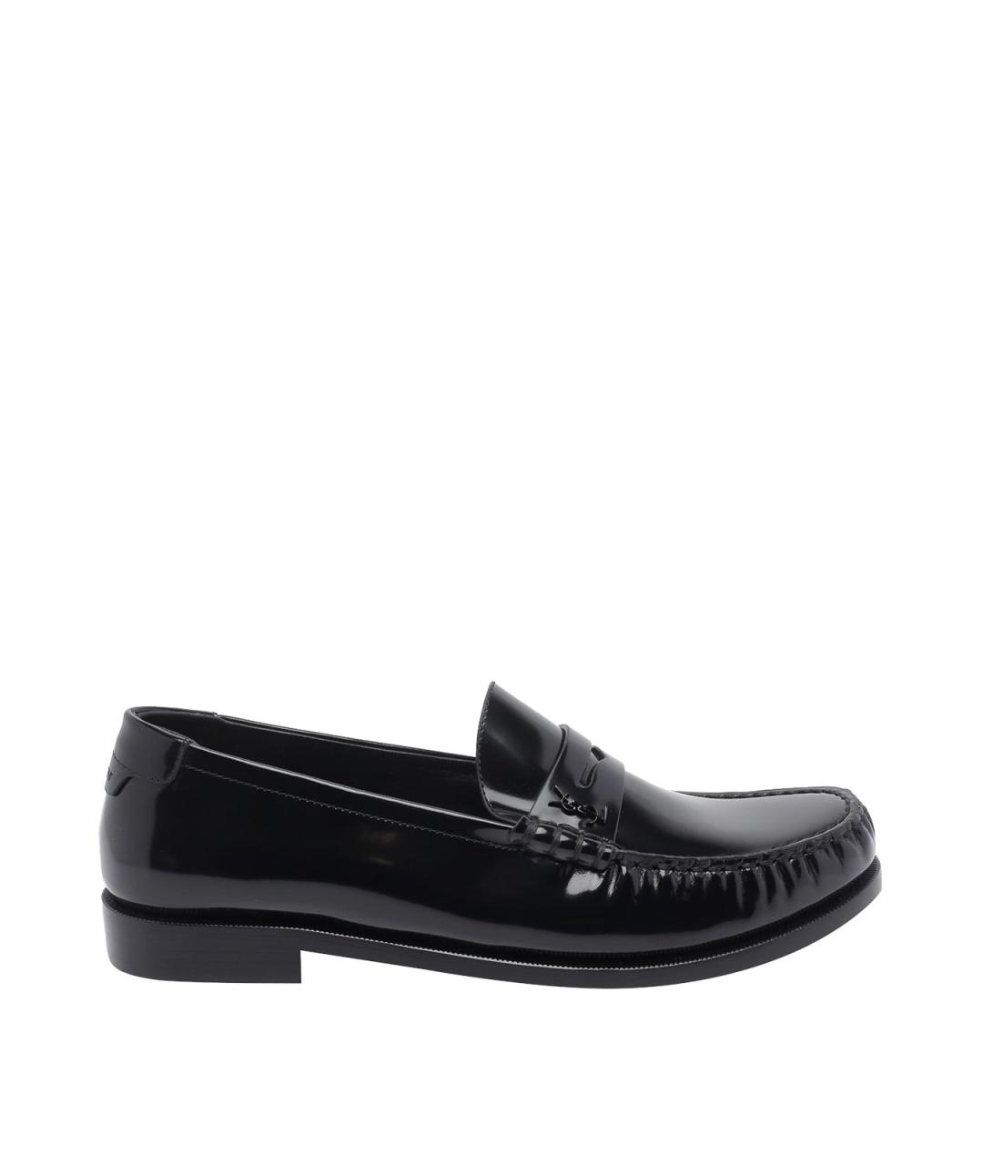 SAINT LAURENT Черные кожаные лоферы, фото 1