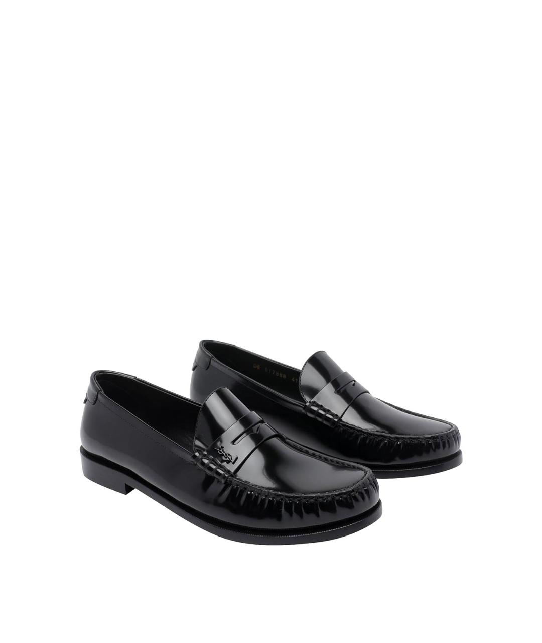 SAINT LAURENT Черные кожаные лоферы, фото 2