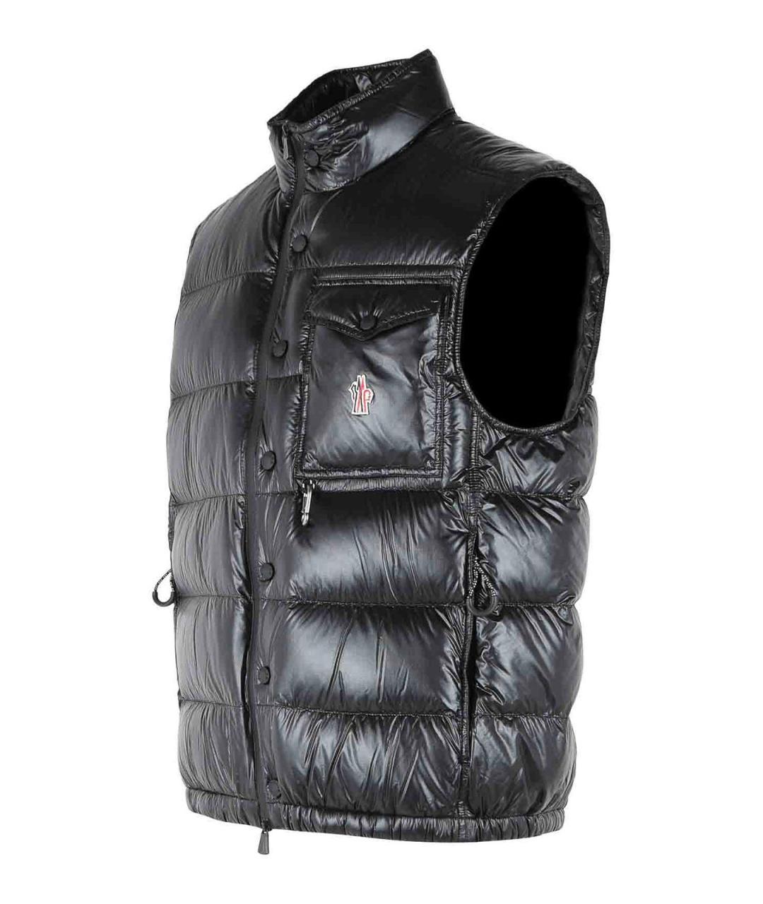 MONCLER Черный полиэстеровый жилет, фото 3