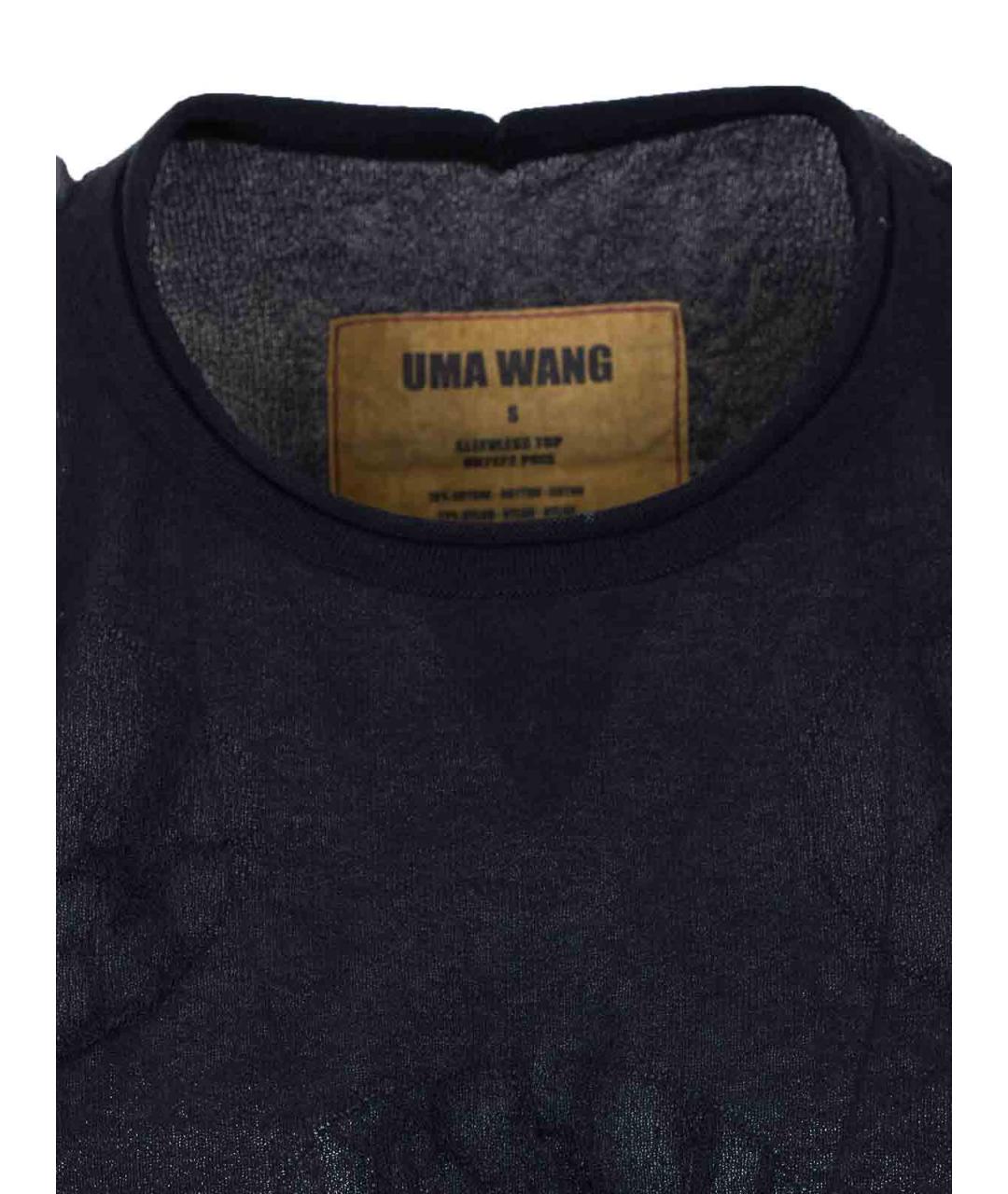 UMA WANG Черная хлопковая майка, фото 4