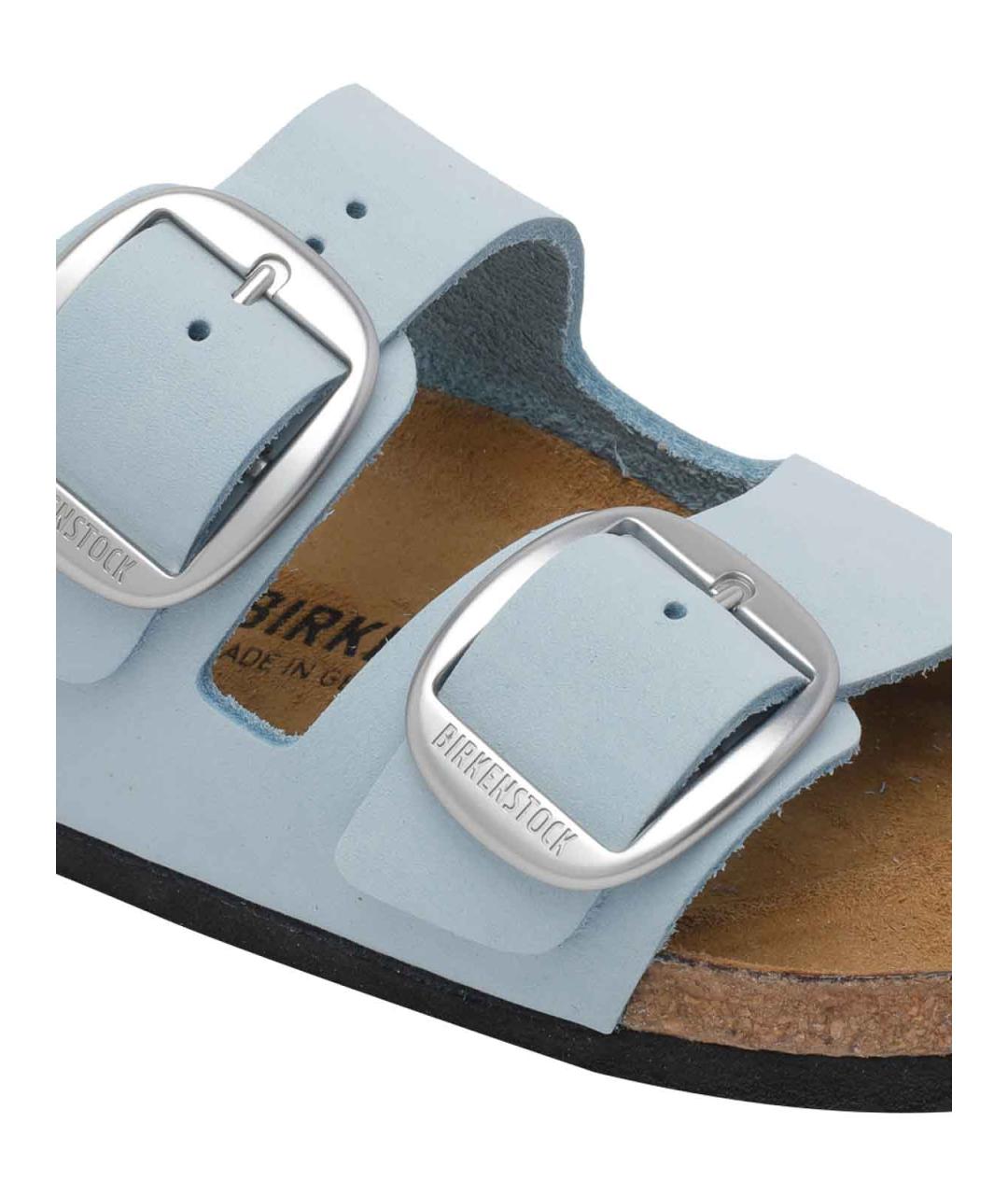 BIRKENSTOCK Голубые кожаные шлепанцы, фото 4