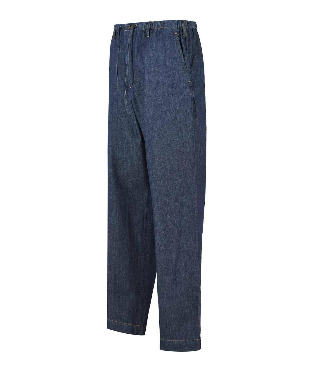 DRIES VAN NOTEN Синие хлопковые повседневные брюки, фото 3