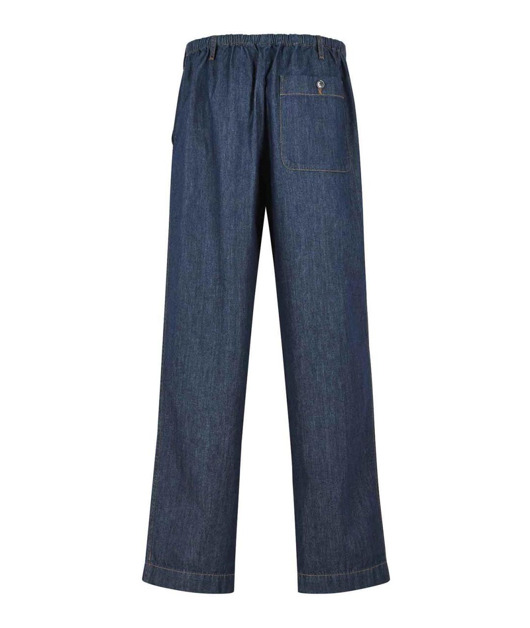 DRIES VAN NOTEN Синие хлопковые повседневные брюки, фото 2