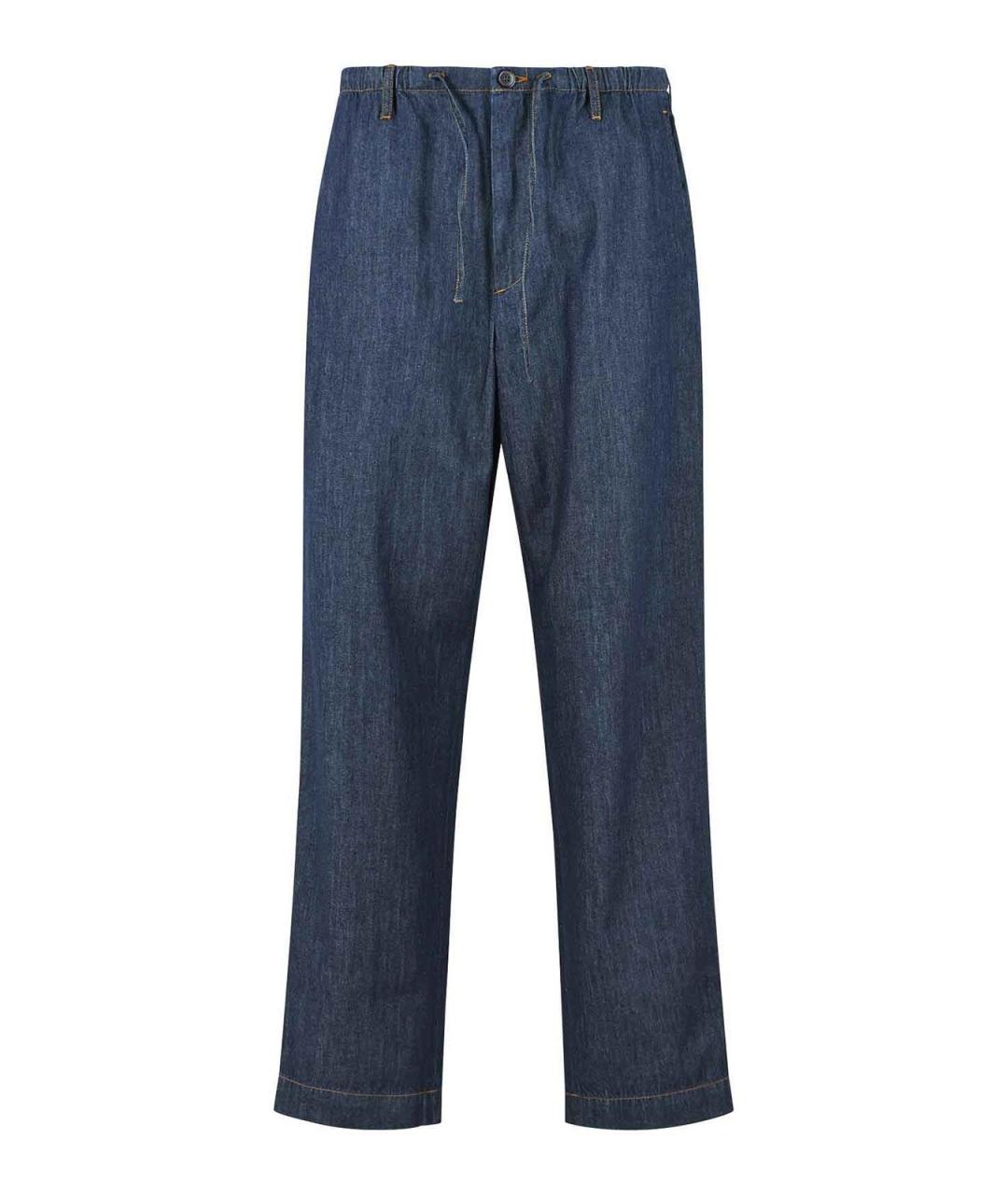 DRIES VAN NOTEN Синие хлопковые повседневные брюки, фото 1