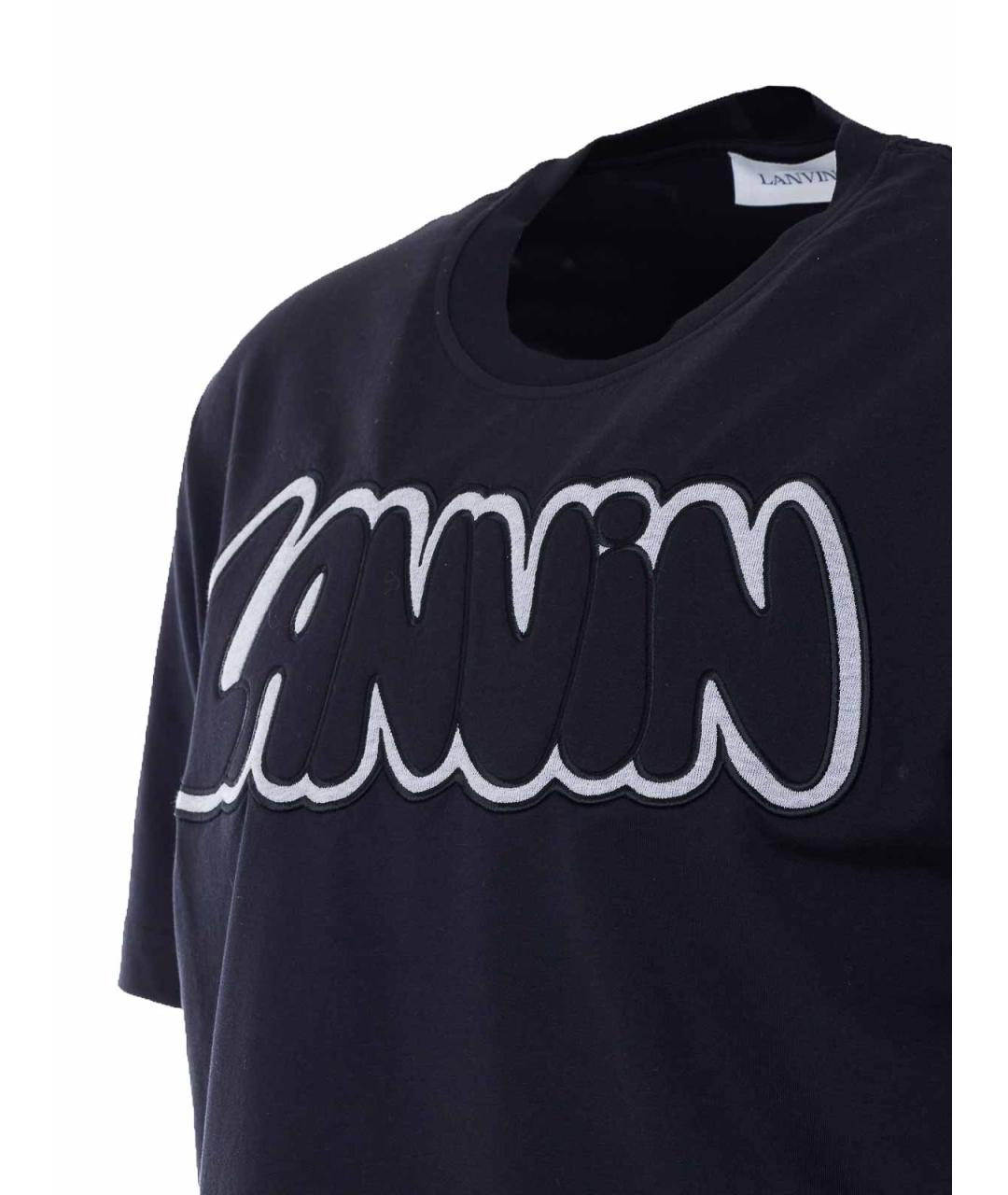 LANVIN Черная хлопковая футболка, фото 3