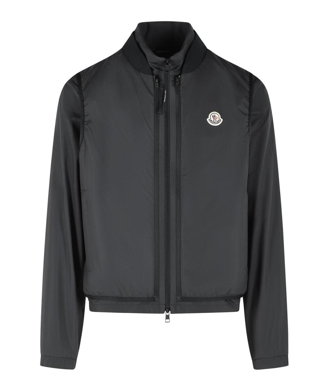 MONCLER Черная полиэстеровая куртка, фото 1
