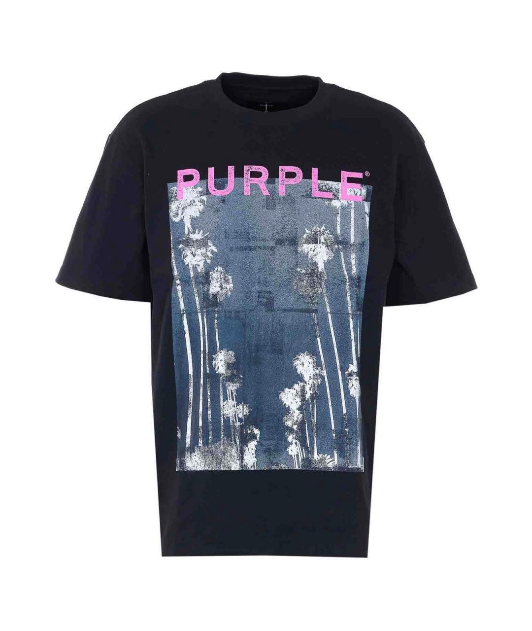 PURPLE Черная хлопковая футболка, фото 1