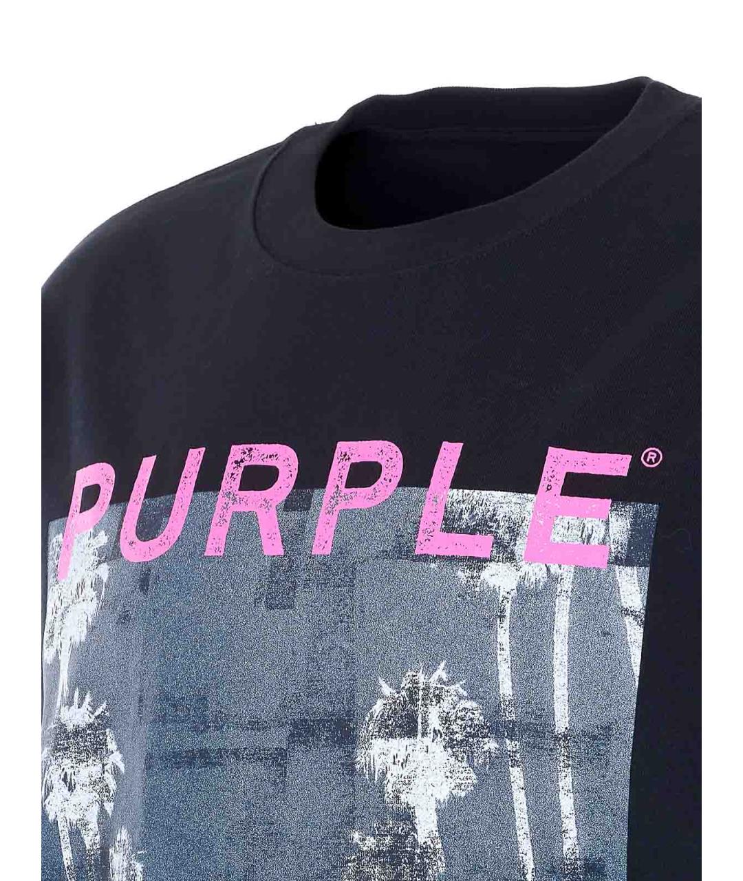 PURPLE Черная хлопковая футболка, фото 3
