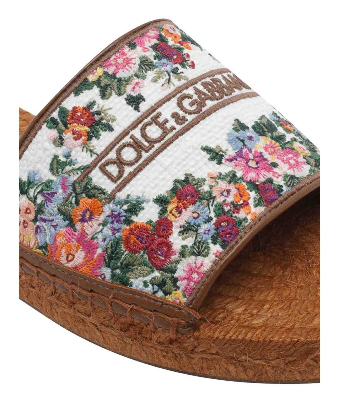 DOLCE&GABBANA Мульти текстильные шлепанцы, фото 4