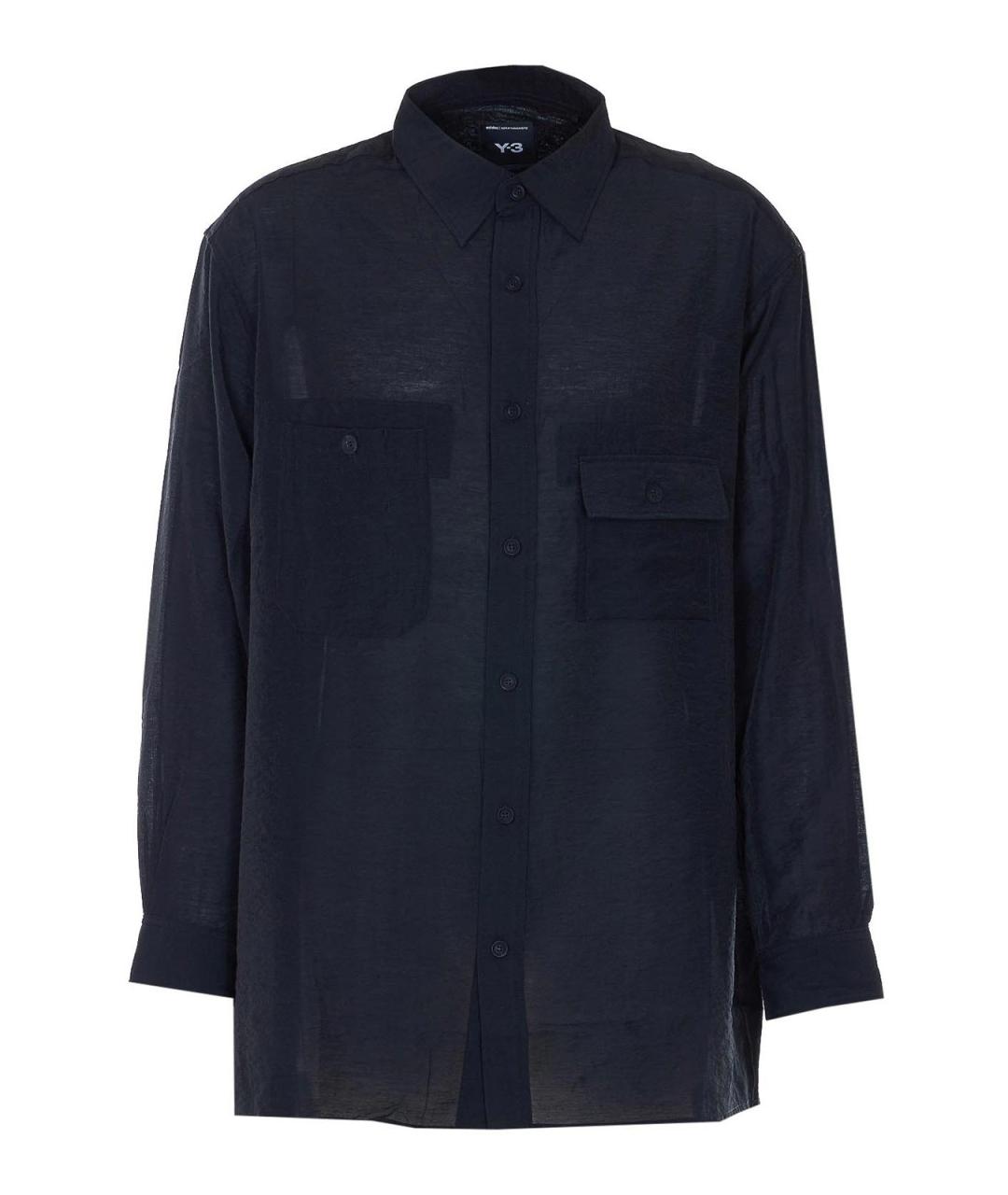 Y-3 Черная льняная классическая рубашка, фото 1