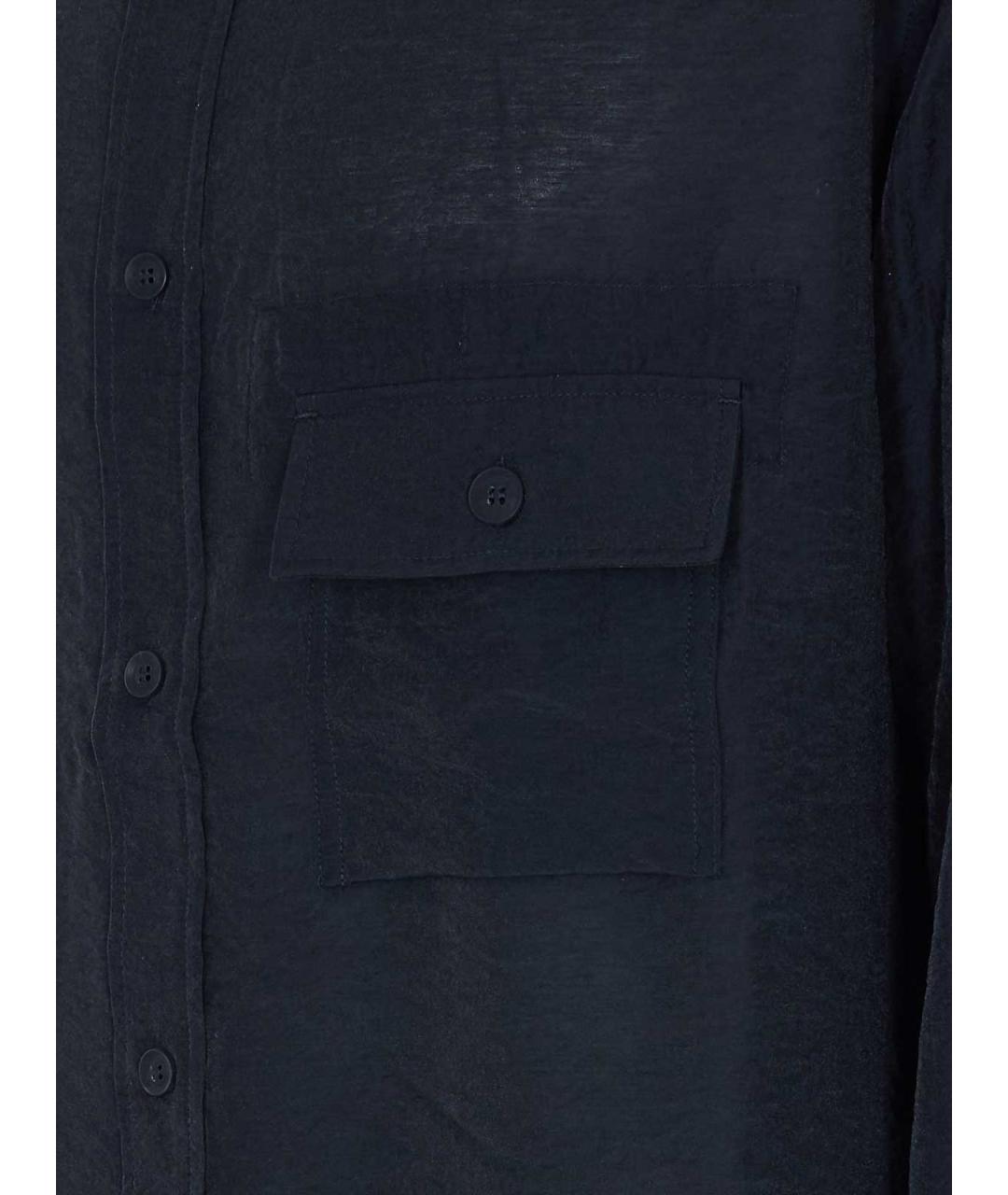 Y-3 Черная льняная классическая рубашка, фото 3