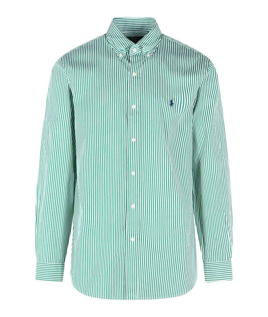 POLO RALPH LAUREN Зеленая хлопковая классическая рубашка, фото 1