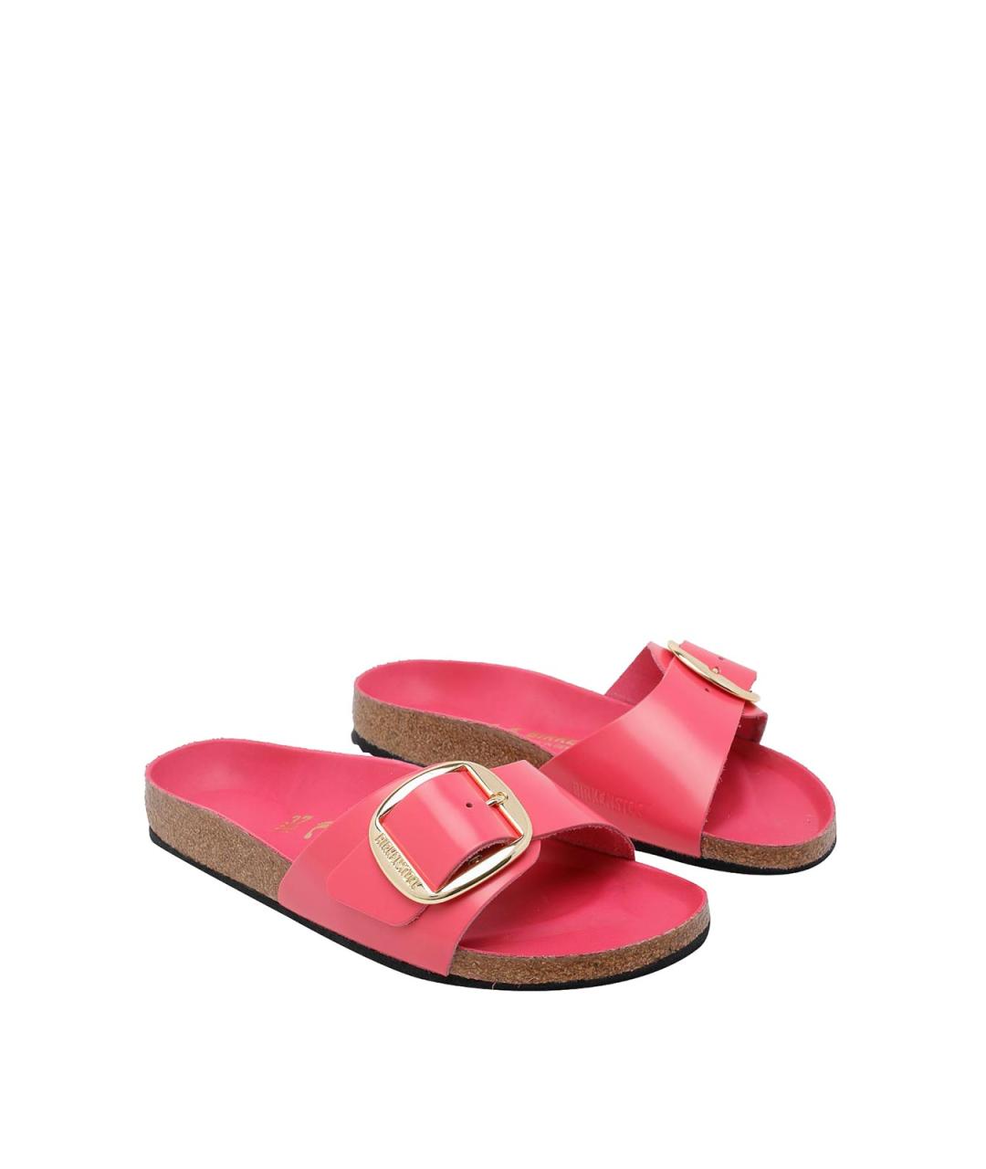 BIRKENSTOCK Красные кожаные шлепанцы, фото 2