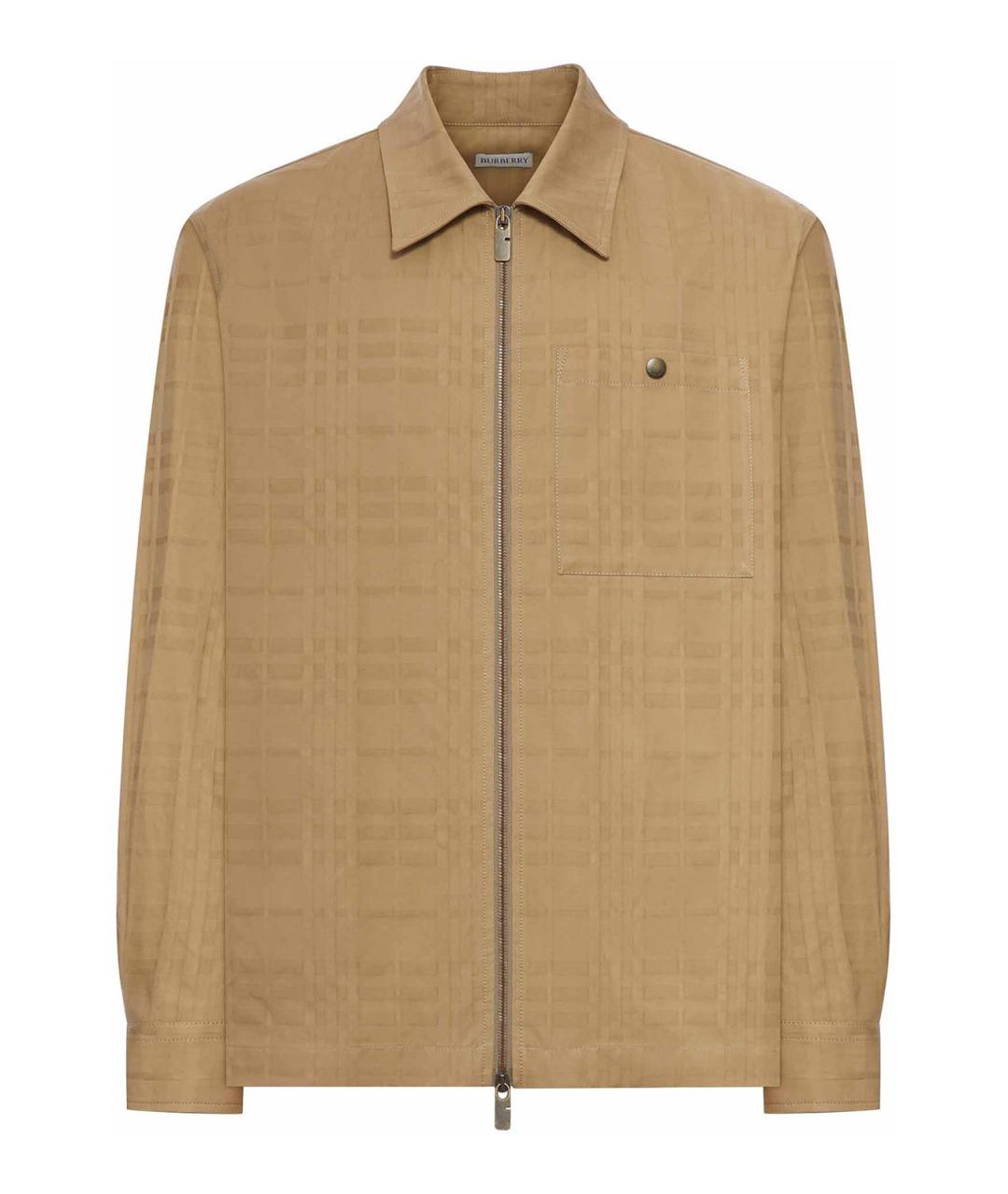 BURBERRY Бежевая хлопковая кэжуал рубашка, фото 1