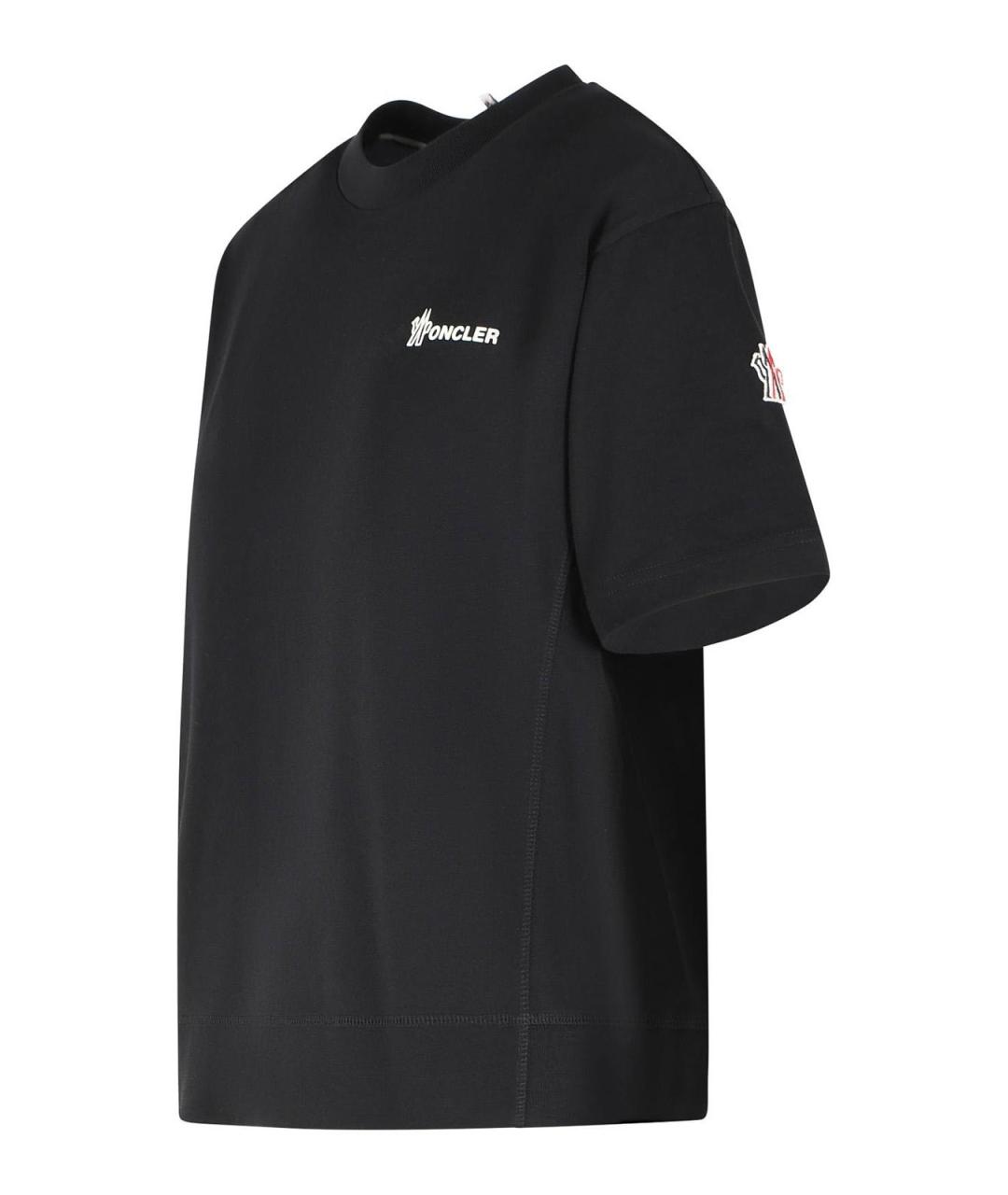 MONCLER Черная хлопковая футболка, фото 3