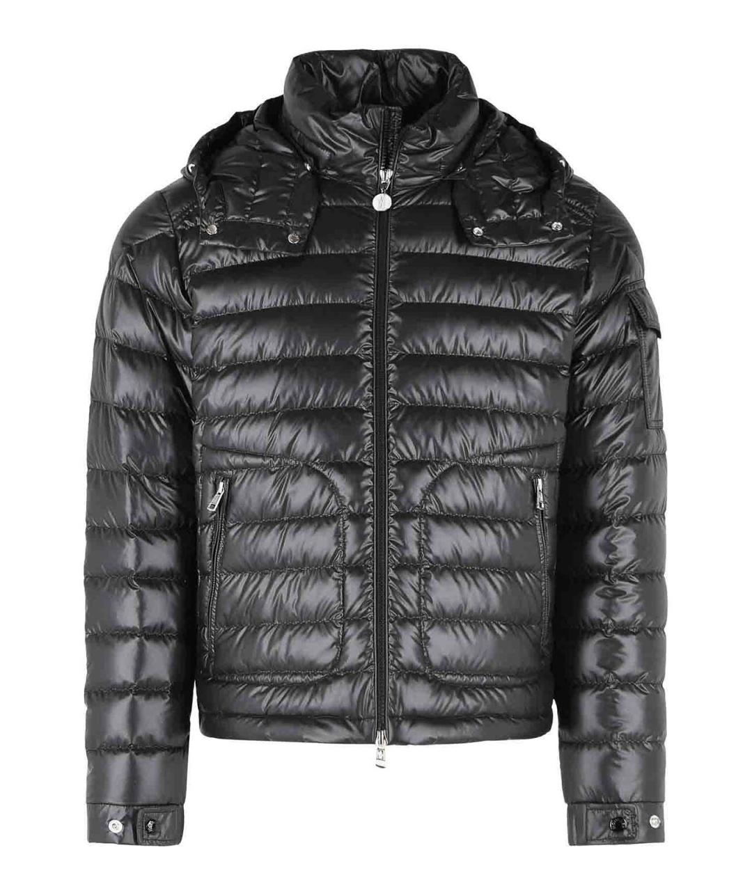 MONCLER Черный полиэстеровый пуховик, фото 1