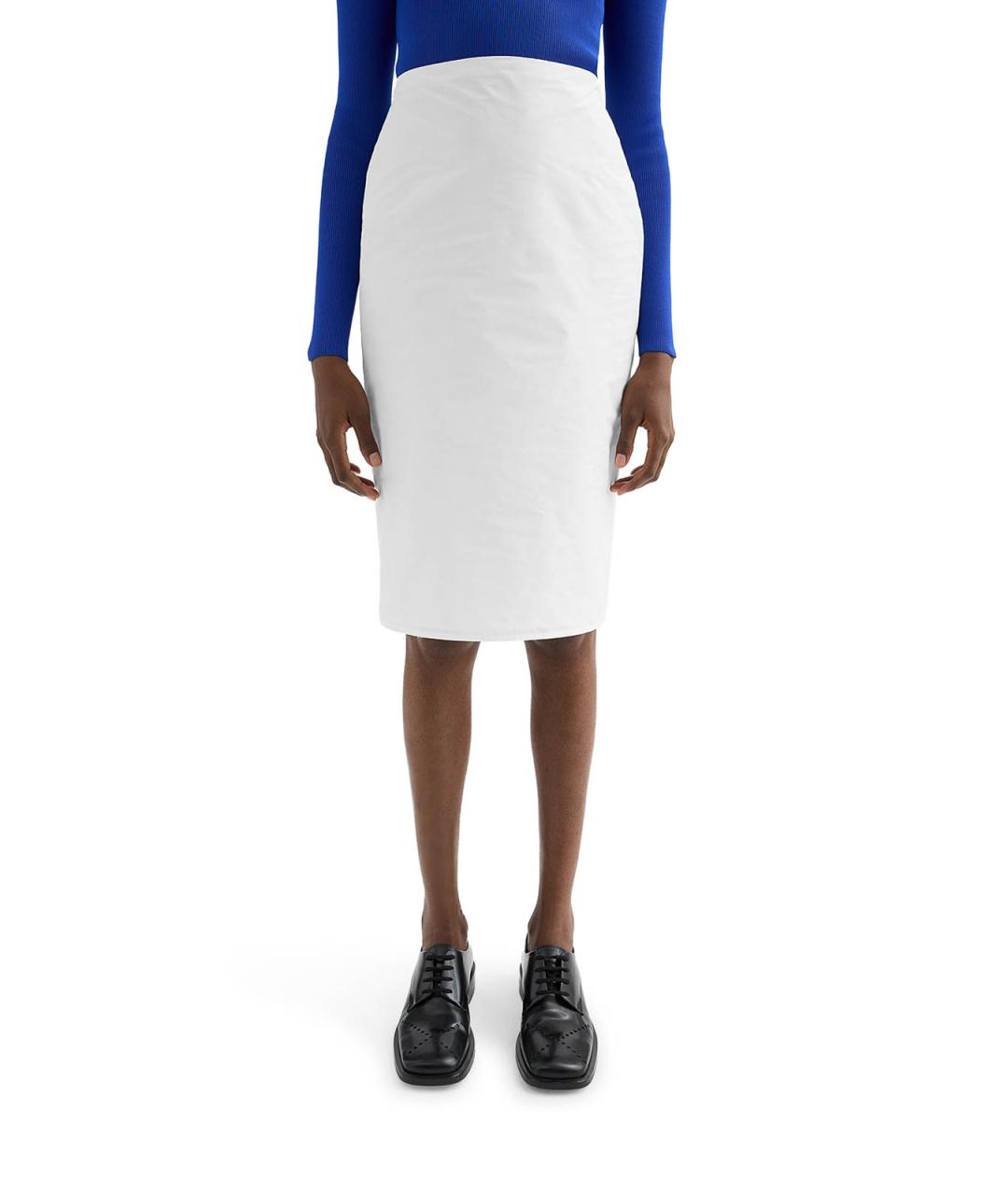 JIL SANDER Белая полиэстеровая юбка миди, фото 3