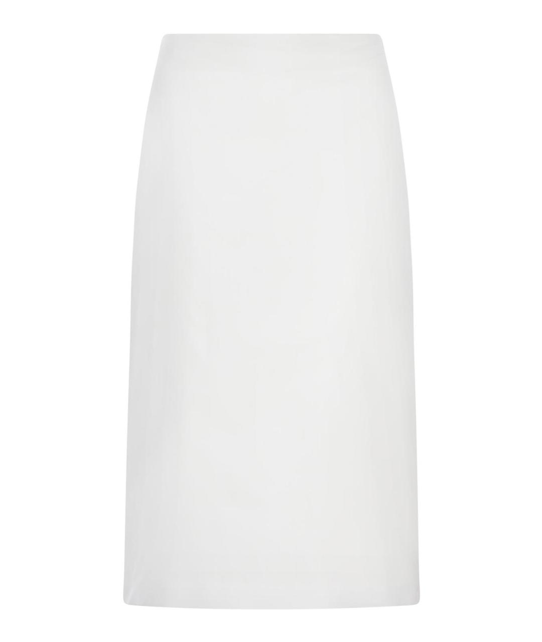 JIL SANDER Белая полиэстеровая юбка миди, фото 1