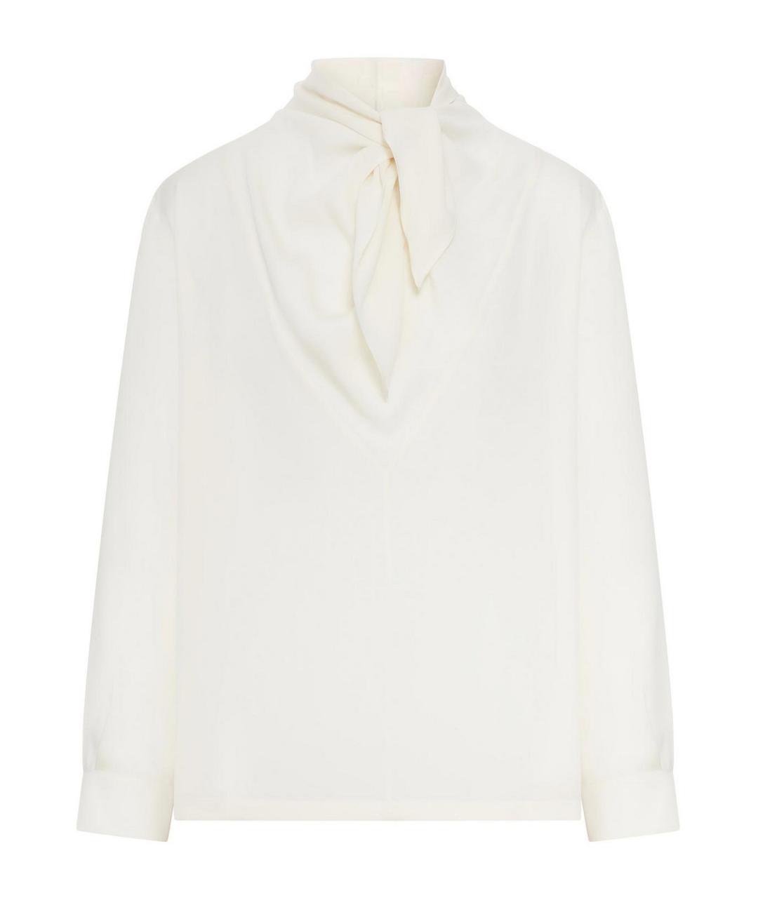 MAX MARA Белая шелковая блузы, фото 1