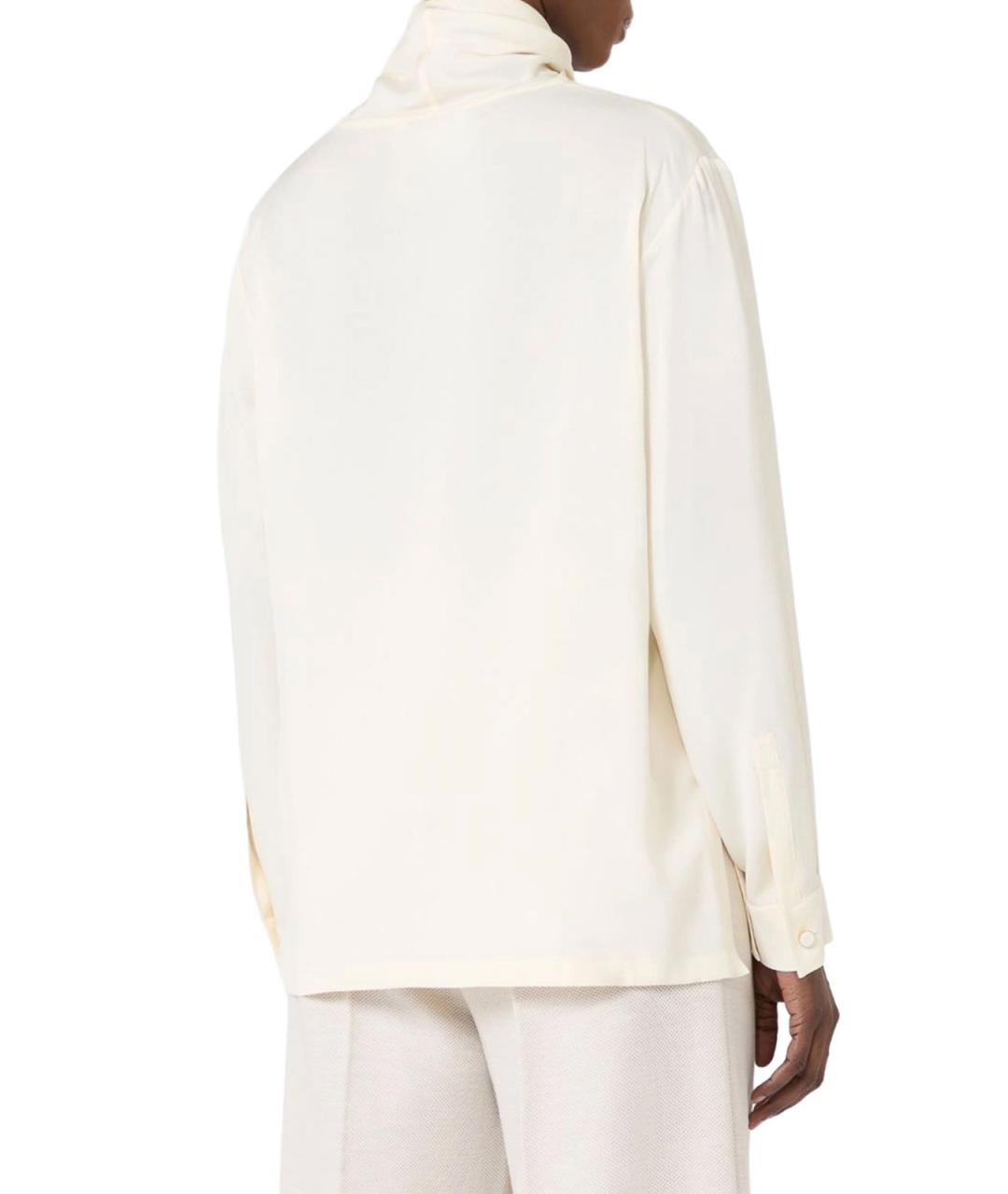 MAX MARA Белая шелковая блузы, фото 4