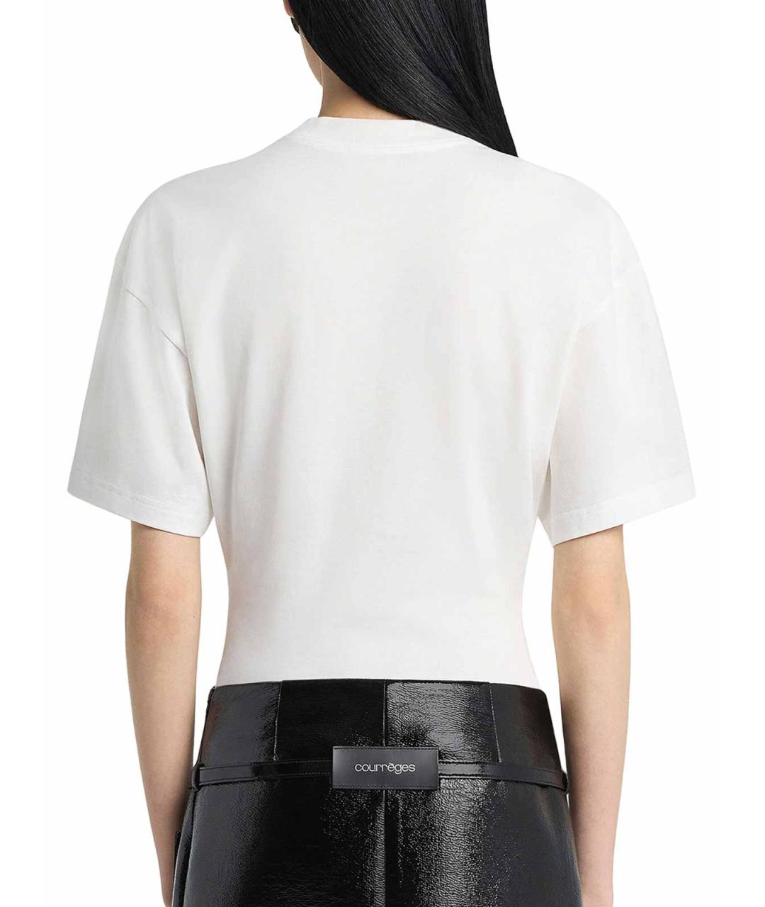 COURREGES Белая хлопковая футболка, фото 5
