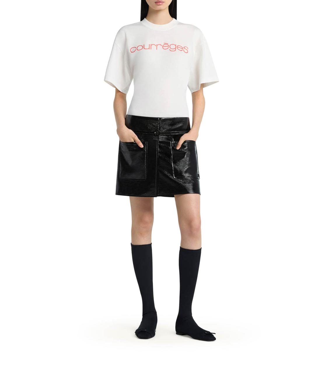 COURREGES Белая хлопковая футболка, фото 2