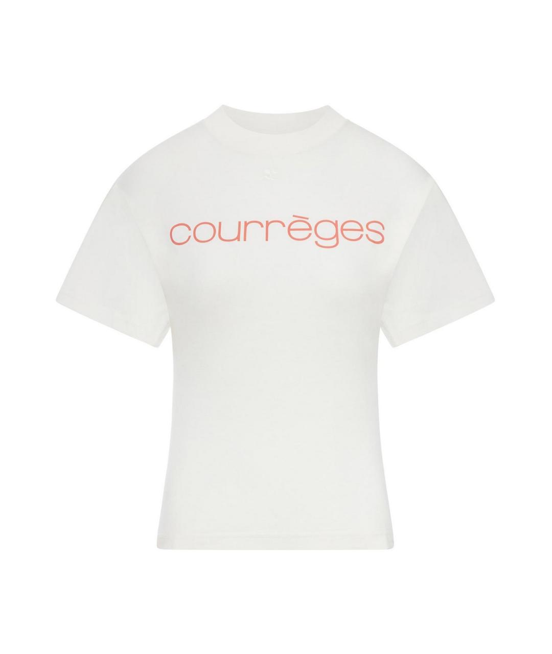 COURREGES Белая хлопковая футболка, фото 1