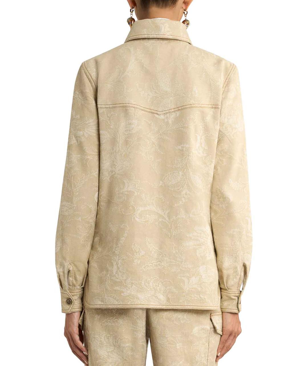 ETRO Бежевая льняная рубашка, фото 4