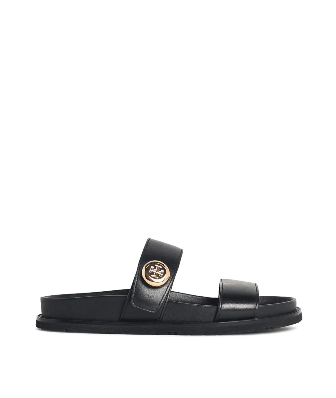 TORY BURCH Черные кожаные сандалии, фото 1