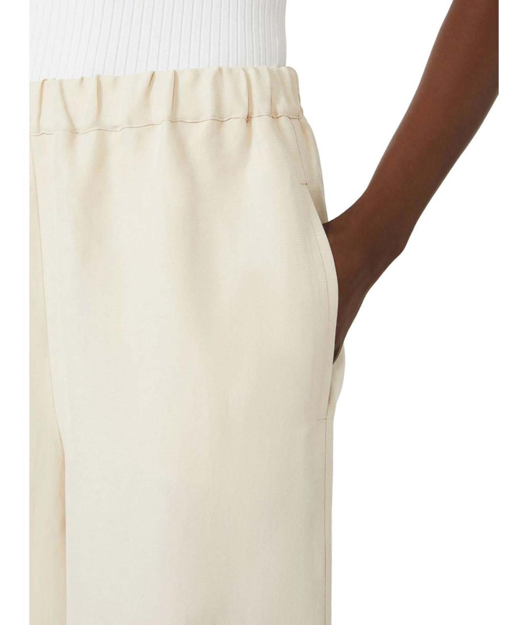 MAX MARA Бежевые льняные прямые брюки, фото 5
