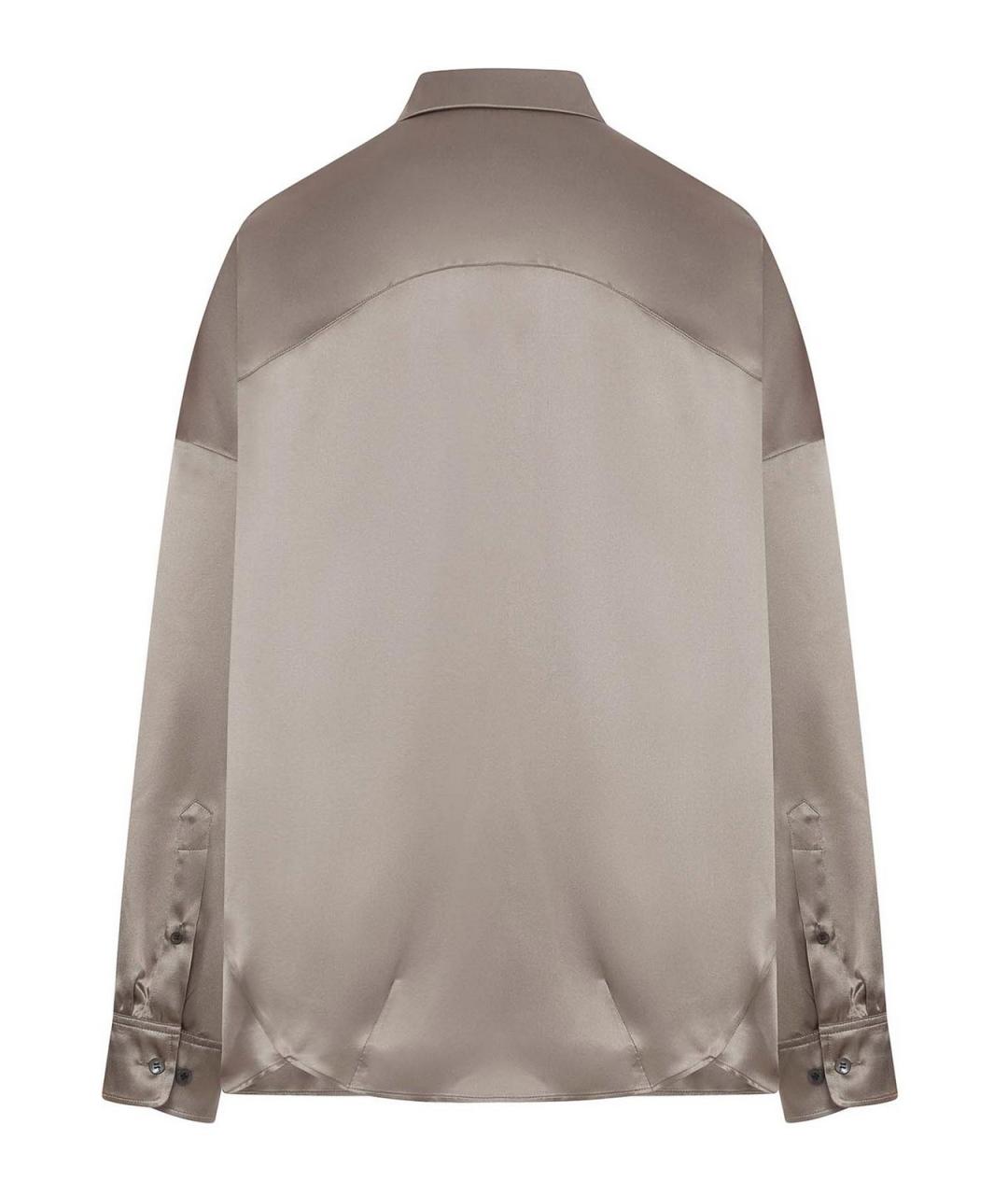 DRIES VAN NOTEN Бежевая шелковая рубашка, фото 2