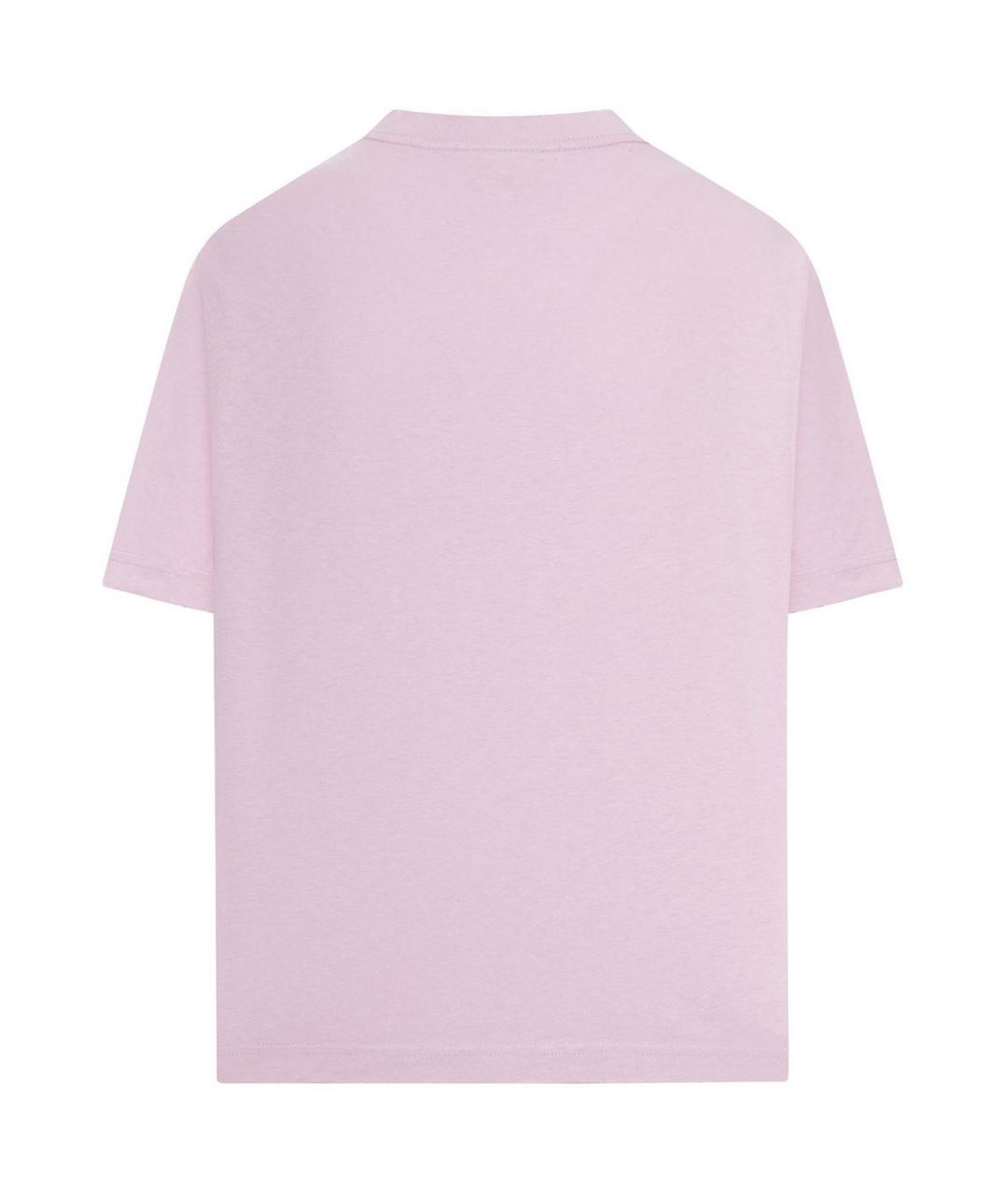 BALENCIAGA Розовая хлопковая футболка, фото 2