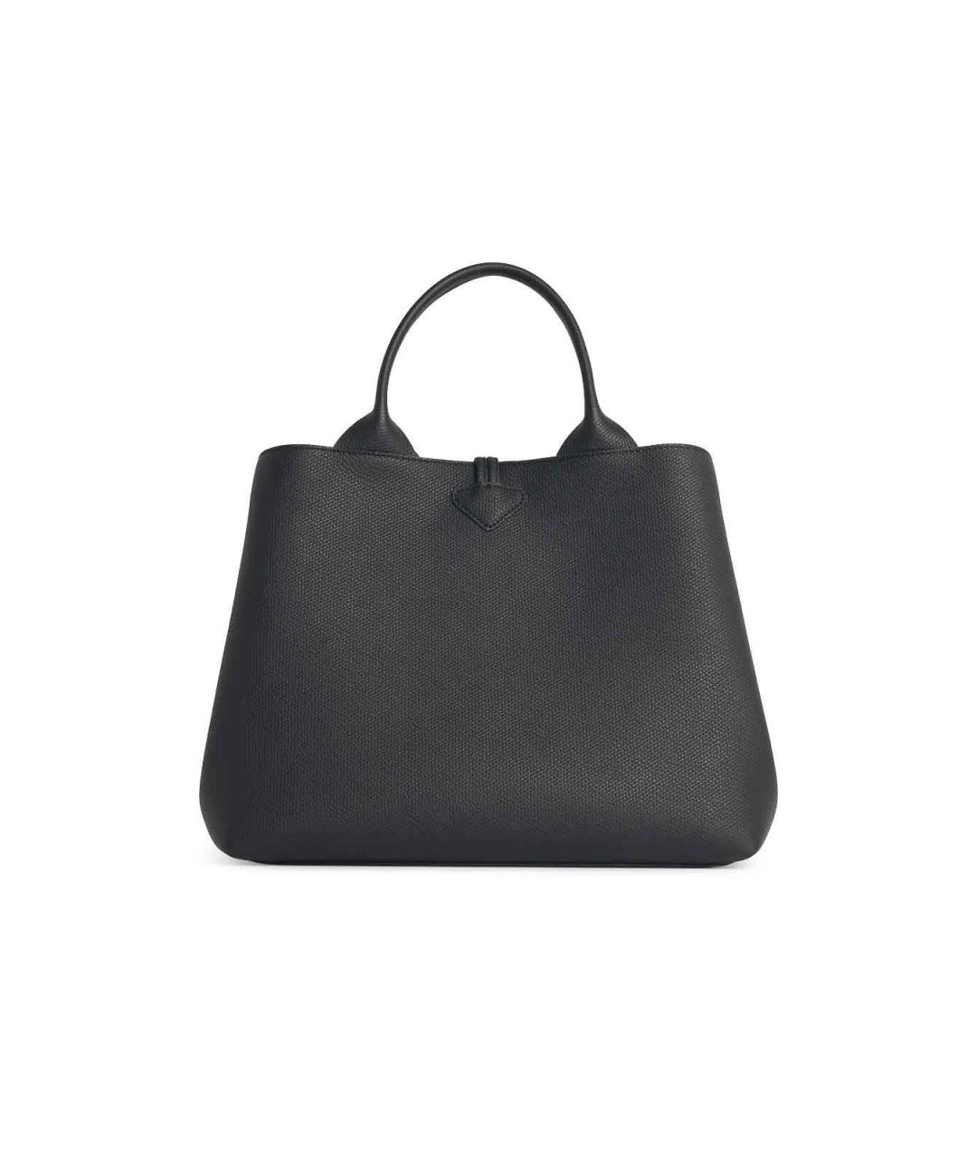 LONGCHAMP Черная кожаная сумка тоут, фото 3