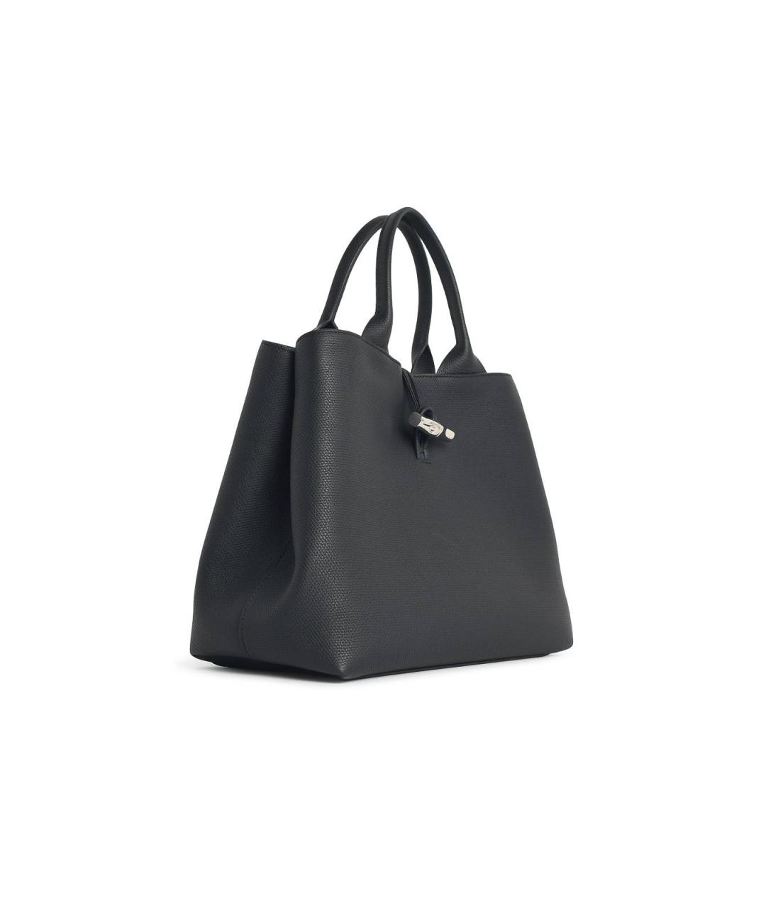 LONGCHAMP Черная кожаная сумка тоут, фото 2