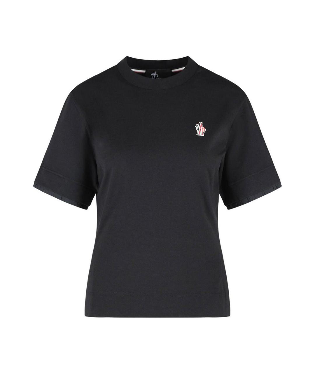 MONCLER Черная хлопковая футболка, фото 1