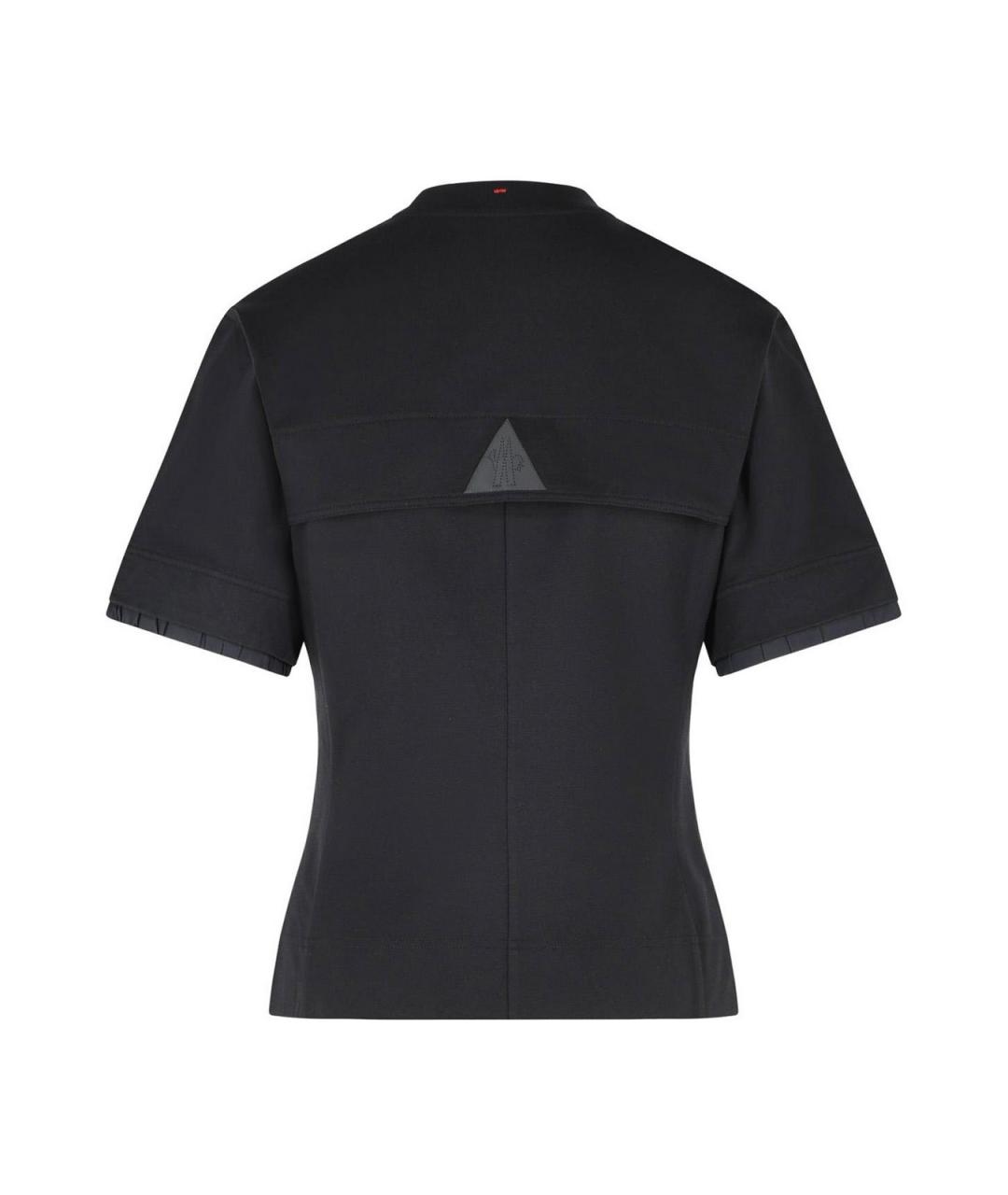MONCLER Черная хлопковая футболка, фото 2