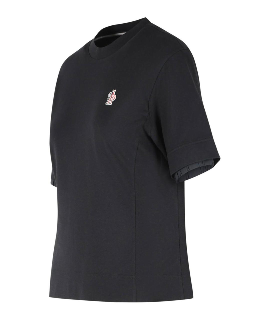 MONCLER Черная хлопковая футболка, фото 3