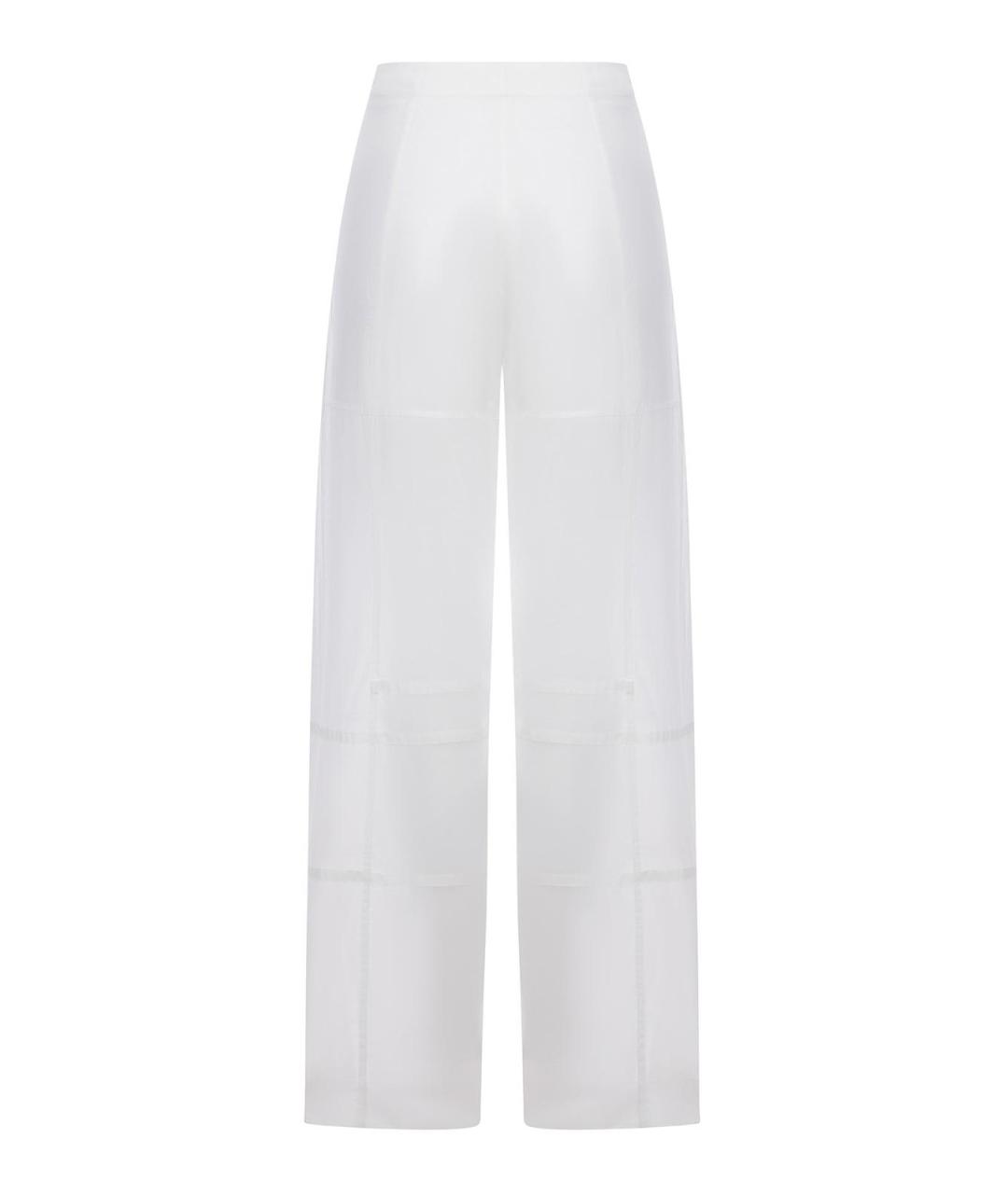 JIL SANDER Белые хлопковые брюки широкие, фото 2
