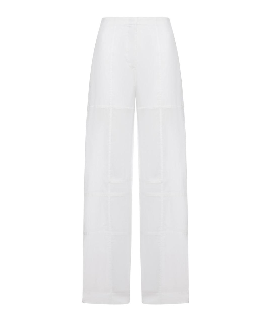 JIL SANDER Белые хлопковые брюки широкие, фото 1