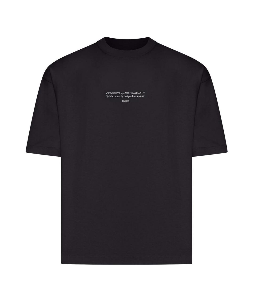 OFF-WHITE Черная хлопковая футболка, фото 1