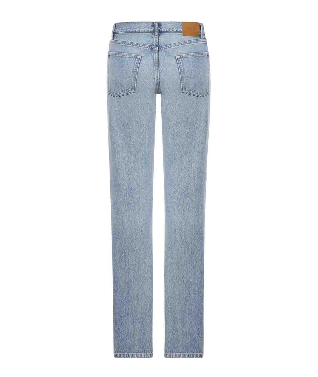 SAINT LAURENT Синие хлопковые прямые джинсы, фото 2